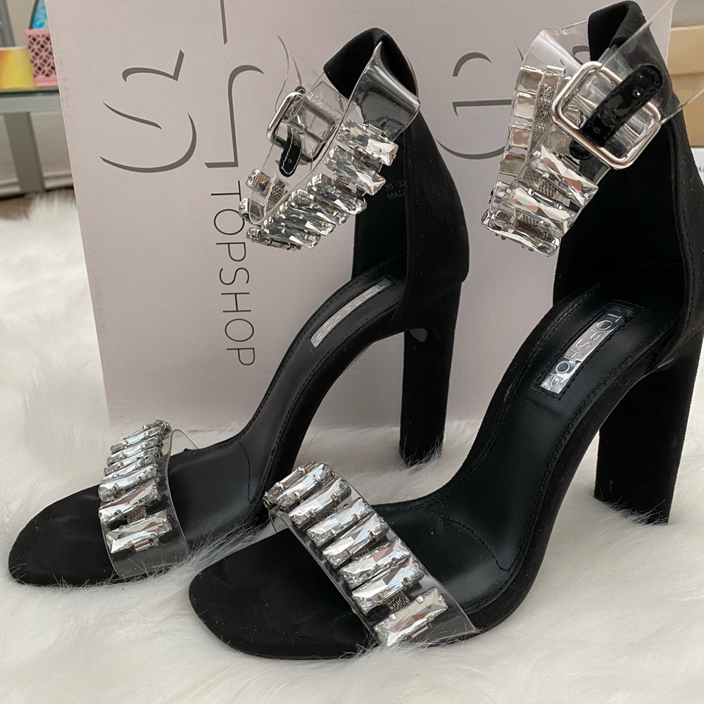 TopShop Crystal Embellished Clear Sandal